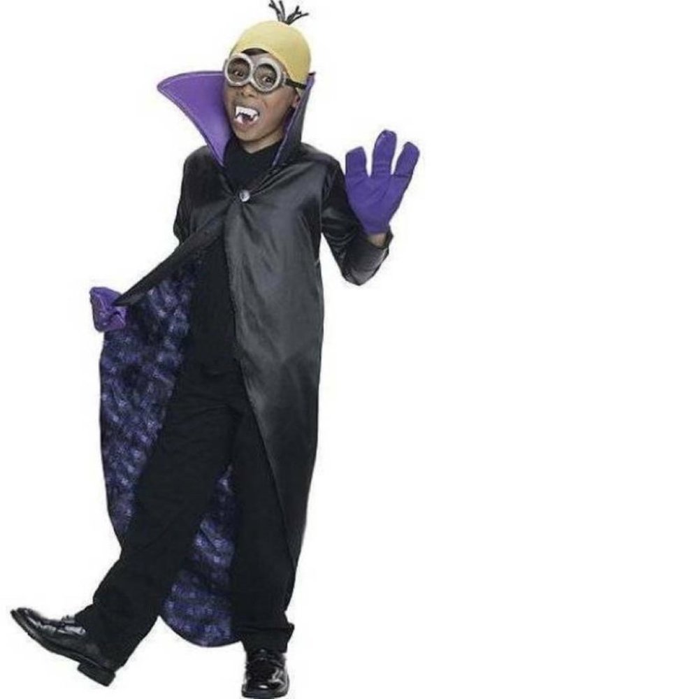 Minion Dracula Halloween Costume 4/6 Despicable Me Jumpsuit 6 Pc Boys